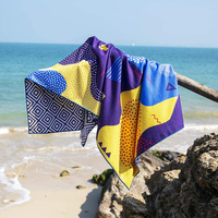 Serviettes de plage en microfibre recyclée de haute qualité, personnalisables, pliables, anti-sable, séchage rapide
