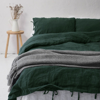Vente en gros de linge de lit de luxe de style européen en lin français 100% naturel, couleur unie jaune gingembre, lavé à la pierre, écologique, pour adultes