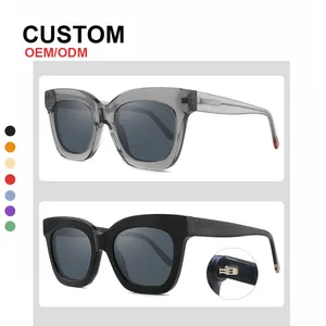 Custom Eye Glasses Vintage Thickness Acetate UV400 Polarized Acetate High Quality Sunglasses Unisex Oculos De Sol Masculino