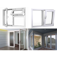 Puertas y Ventanas Interiores Modernas de Alta Calidad, Giratorias, de Aluminio y Madera Sólida, con Doble Acristalamiento, Resistentes al Viento y al Sonido