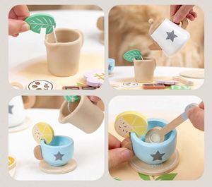 Kit d'accessoires de cuisine en bois classique pour filles, sûr et durable, pour des jeux imaginatifs, avec services à thé pour tout-petits - Product Image 4