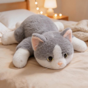 Peluche Gattino Sdraiato <span class=keywords><strong>Super</strong></span> Morbido in Offerta Speciale, Adorabile Gatto Addormentato Imbottito con Cotone PP - Product Image 3