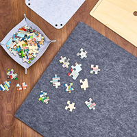 Tapis de rangement portable en fibre tissée pour puzzle, boîte de rangement de type tiroir, planche de puzzle pliable