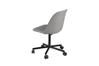 Chaise de travail mobile ergonomique en tissu gris pivotante avec roulettes pour le coworking