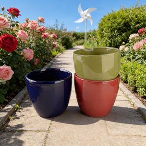 กระถางดอกไม้เซรามิกเคลือบเงาขนาดเล็กราคาประหยัด-ชุดเพาะชำ ทนทานและเป็นมิตรกับสิ่งแวดล้อม - Product Image 2