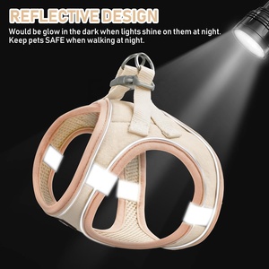 Set Harness Kucing Mewah Desain Khusus untuk Pelatihan, Kalung Anjing dengan Logo, Tali Kekang Anjing Model Step-in untuk Anak Anjing Ukuran Kecil dan Sedang - Product Image 4