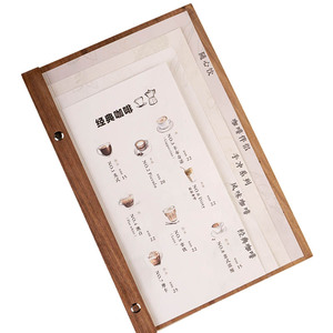 Khay đựng thực đơn gỗ óc chó kiểu dáng mới thanh lịch, thiết kế sáng tạo, kích thước A4 A5 - Product Image 6