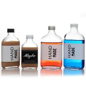 平板玻璃瓶冷冲泡咖啡果汁使用100毫升200毫升250毫升350毫升威士忌玻璃瓶酒精饮料