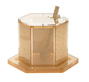 Acryl honing schaalset, Lucite Rosh Hashana honingpot, transparante hexagonale acryl Lucite honingpot, honing schaal voor Joodse geschenken - Product Image 6