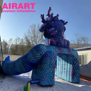 Fortable الصيف الدعائم حزب نفخ نفق أزرق ، نفخ الأزرق نفق الغابات الديكور المرحلة - Product Image 5