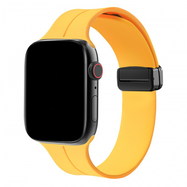 Sport Silicone Magnetic Wrist Bracelets Band for Apple Watch Folding Buckle Strap for Apple Watch Band 38/40/41/42/45/49mm