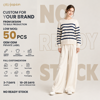 Pull en tricot rayé pour femme, col rond, manches longues, coupe ample, pull décontracté pour femme