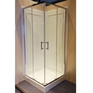 미국의 뜨거운 스타일 4 사이드 스퀘어 샤워 룸 ABS 벽 Readymade 욕실 유리 샤워 인클로저
