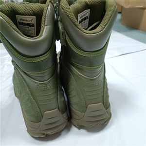 รองเท้าบูทหนังวัวแท้สีดำเขียว รุ่น TSB10 แบบหุ้มข้อสูง สไตล์เดสเซิร์ท พร้อมซิปด้านข้าง สำหรับงานหนัก รองเท้าคอมแบท Delta Aisaon - Product Image 6