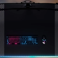 Bureau de jeu de haute qualité avec lumières LED RVB Table de jeu de bureau noire en fibre de carbone en forme de Z pour joueur