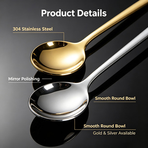 Modern 304 SS Gold <b>Small</b> Spoon Long Handle <b>Ice</b>/Coffee Spoon Durable Dishwasher Safe Household Mixing Utensil Gift Wholesale - Product Image 3