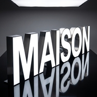 Enseigne lumineuse LED moderne 3D sans cadre pour bureau et magasin, logo mural, vente directe usine