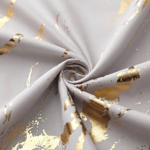 Ensemble de rideaux de douche en polyester imperméable avec motif marbré en feuille d'or et d'argent, taille personnalisée, vente en gros uniquement - Product Image 3