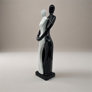 Figura Humana Abstracta de Cerámica en Blanco y Negro, Adorno de Escritorio, Decoración Moderna para el Hogar y la Sala de Estar - Product Image 2