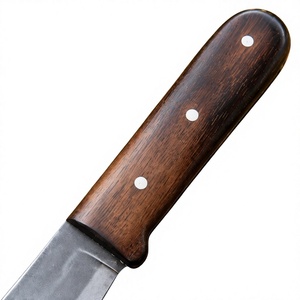 Couteau de chasse à lame pointue avec manche en bois, lame droite en acier à haute teneur en carbone, avec étui en cuir - Product Image 2