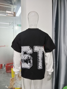 Camiseta de Manga Larga <span class=keywords><strong>para</strong></span> <span class=keywords><strong>Hombre</strong></span>, Doble Capa, con Estampado DTG, Lavado Ácido, Estilo Vintage, con Bajo Deshilachado, de Guangzhou Shangshang Manufacturer - Product Image 6