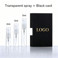 Flacon de parfum miniature avec logo personnalisé, flacon de parfum d'essai avec carte en papier pliable, flacon de parfum d'essai avec carte en papier noir mat