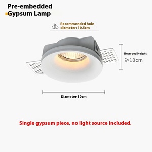 Empotrado redondo sin bordes <span class=keywords><strong>Led</strong></span> Gypsum GU10 <span class=keywords><strong>Downlight</strong></span>: Marco extraíble antideslumbrante, resistente al fuego, carcasa, accesorios - Product Image 3