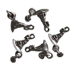 Bulk 100PCS Magical Hat Charms Wizard Witch Halloween Pendant Alloy Magical Hat Charms for Jewelry Supplies