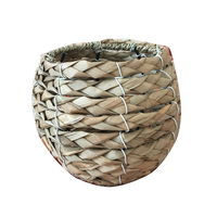 Panier rond moderne en jonc de mer tressé, capacité 10-20L, dimensions 28cm, pour rangement de salon et plantation de pots de fleurs