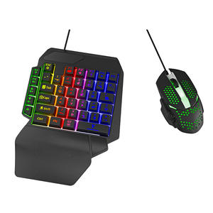 Vente directe d'usine RGB <span class=keywords><strong>clavier</strong></span> <span class=keywords><strong>et</strong></span> <span class=keywords><strong>souris</strong></span> à une main ensemble logo personnalisé 40 touches claviers filaires pour téléphones mobiles <span class=keywords><strong>et</strong></span> jeux PUBG - Product Image 4
