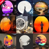 Boîte à lumière LED à film souple Internet Celebrity pour la publicité intérieure pour la lune au coucher du soleil et l'éclairage de fond en direct