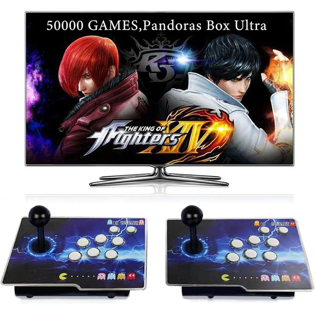 50000-in-1 Ultra Arcade Game Console 4K Retro Projector with 3D Games Supports FC GB Formats EU Plug Wired Connection
