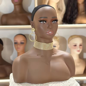 Têtes de mannequins féminins réalistes en PVC avec <span class=keywords><strong>buste</strong></span> et épaules pour perruques, prêtes à être expédiées - Product Image 5
