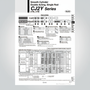 Pièces pneumatiques CDJ2YB16-45Z-B de cylindre d'air pneumatique SMC - Product Image 1