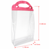 Pochette de maquillage antistatique en PVC transparent avec logo personnalisé, fermeture à bouton, pour les voyages, mascara, parfum, shampoing, lotion, masque facial