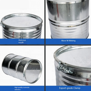 Baril en acier inoxydable de 55 gallons (200 L) avec couvercle et robinet, conforme aux normes européennes ISO, réutilisable pour les produits chimiques et l'usage industriel - Product Image 4