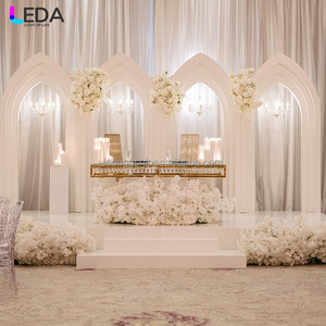 ชุดตกแต่งงานปาร์ตี้ LEDA โมเดิร์นปรับแต่งได้ ชุดสามชิ้น ฉากหลังอะคริลิค ซุ้มโค้งสีขาวขนาดใหญ่สำหรับงานแต่งงาน - Product Image 2