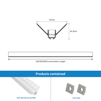 Profil d'angle en alliage d'aluminium LED série 6000 pour cloison sèche, couleur argent personnalisée, éclairage encastré pour plâtre - Modèle 034
