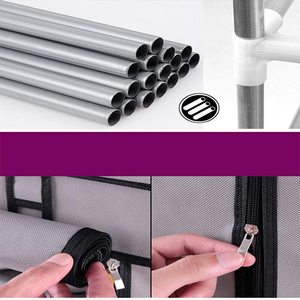 <span class=keywords><strong>Scarpiera</strong></span> Organizer in Tessuto non Tessuto con Portaoggetti, Mobiletto Portascarpe da Appendere Fai da Te, Arredo Casa - Product Image 2