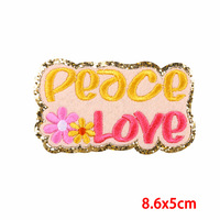 Patchs thermocollants 3D en feutre chenille motif lettres fleur dessin animé pour vêtements DIY