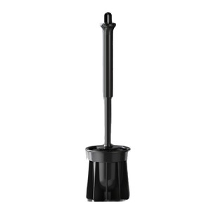 Escobilla de baño con base, mango largo, montada en la pared, negra, herramienta de limpieza ecológica para baño - Product Image 1