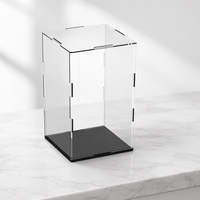 Vitrine de présentation en acrylique transparente sur mesure, anti-poussière, autoportante, pour objets de collection