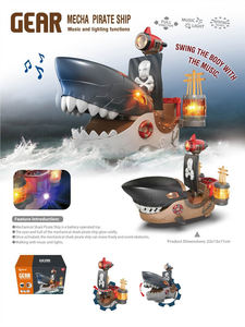 Jouet éducatif à piles lumineux en forme de <span class=keywords><strong>requin</strong></span> <span class=keywords><strong>bateau</strong></span> <span class=keywords><strong>pirate</strong></span> avec son jouet de <span class=keywords><strong>bateau</strong></span> électrique pour les enfants - Product Image 2