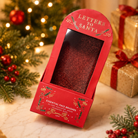 Caja de Regalo Navideña de Alta Gama Personalizada con Ventana Transparente, Caja de Embalaje de Cartón Duro Estilo Cajón con Estampado en Caliente
