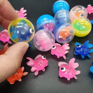 Mini figuras de peixe macio de borracha, brinquedo infantil pequena com olhos grandes, tpr colorido com peixe