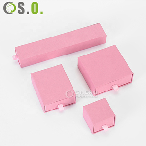 Factory Wholesale Premium Recyclable Cardboard Pull Out Drawer <b>Jewelry</b> Storage Custom Printed Logo Pink Paper - Product Image 5