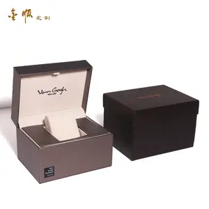Luxo Clássico do Presente do Vinho Caixa De Armazenamento Caixa de Relógio de Couro De Luxo Relógios de Couro Preto