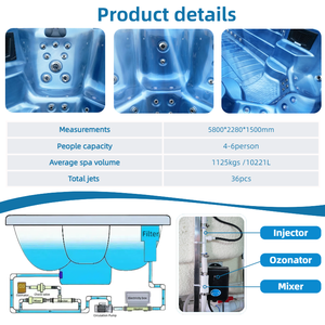 Piscina y Jacuzzi Takpo, Spa Grande con Hidromasaje, Bañera de Hidromasaje de Lujo con Wifi para Exteriores - Product Image 6