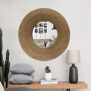 <span class=keywords><strong>Espejo</strong></span> de Pared Redondo de Estilo Natural con Diseño Único de 31.7 Pulgadas, Decorativo, Enmarcado en Madera y Envuelto en <span class=keywords><strong>Cuerda</strong></span> de Yute - Product Image 2