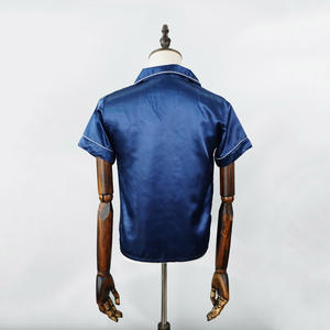 Pijama de cintura elástica de tejido suave de seda helada transpirable para mujer, conjunto de ropa de dormir de manga corta, nuevo diseño - Product Image 5